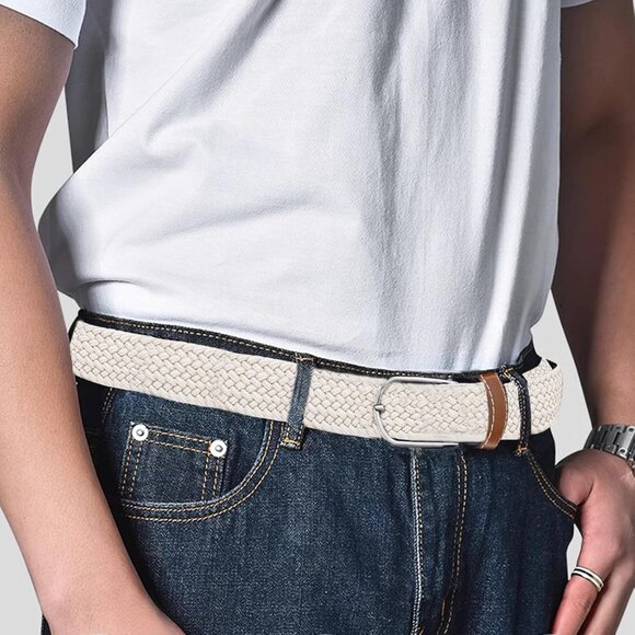 Unisex Woven Stretch Belt Elastic Braided for Casual Sports Golf Jeans - Picture 2 of 7